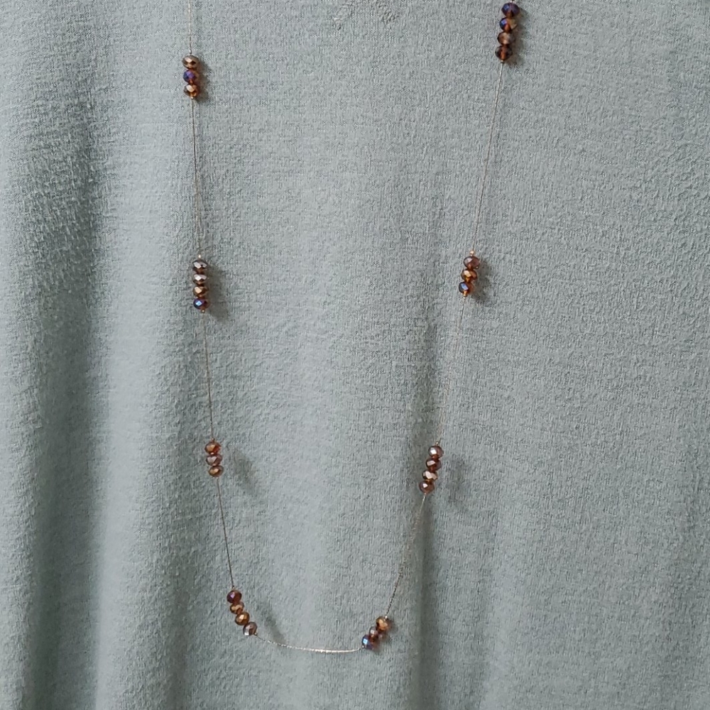 Bronze retro long chain necklace